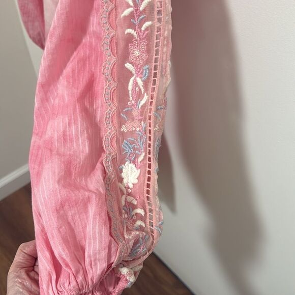 LoveShackFancy Cherie Woman’s Dress in Pink Zinnia Hand Dyed Cotton. Size 00. - Picture 8 of 9